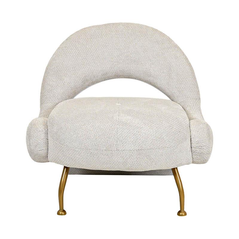 Πολυθρόνα Fl6654 Off White Χρώμα Χρυσό Μεταλλικό Πόδι 80X86X81Εκ Fylliana