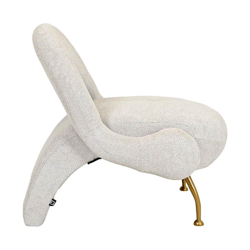 Πολυθρόνα Fl6654 Off White Χρώμα Χρυσό Μεταλλικό Πόδι 80X86X81Εκ Fylliana