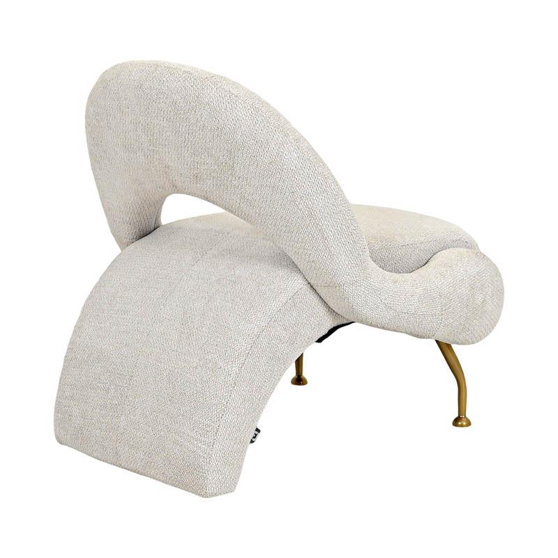 Πολυθρόνα Fl6654 Off White Χρώμα Χρυσό Μεταλλικό Πόδι 80X86X81Εκ Fylliana