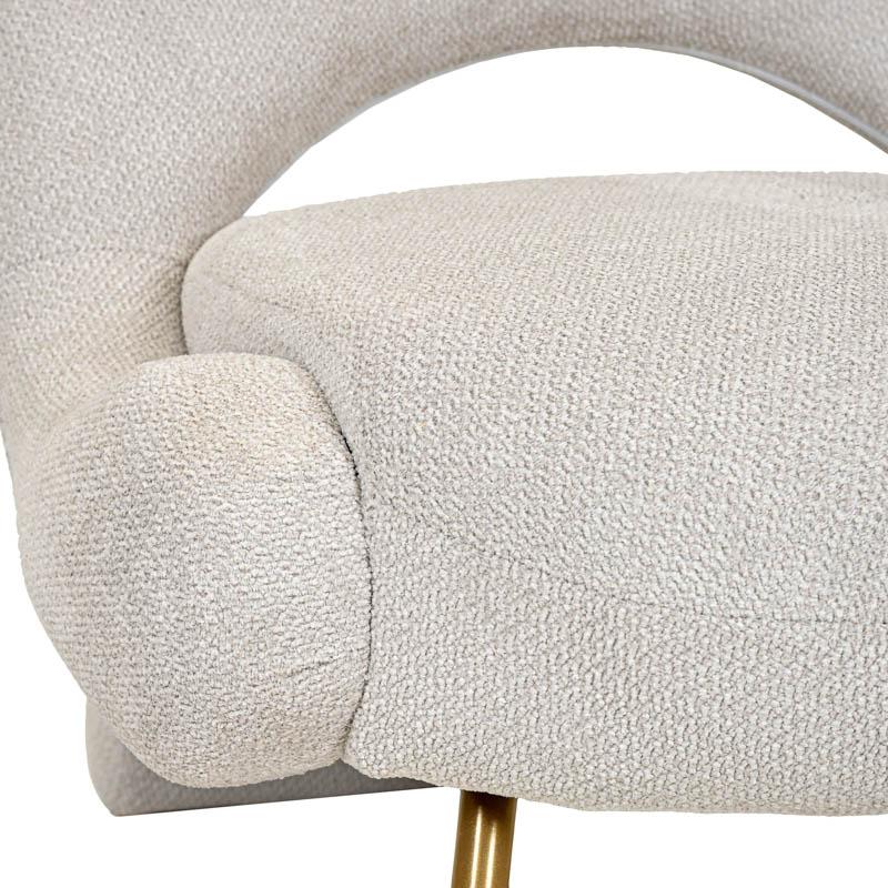 Πολυθρόνα Fl6654 Off White Χρώμα Χρυσό Μεταλλικό Πόδι 80X86X81Εκ Fylliana