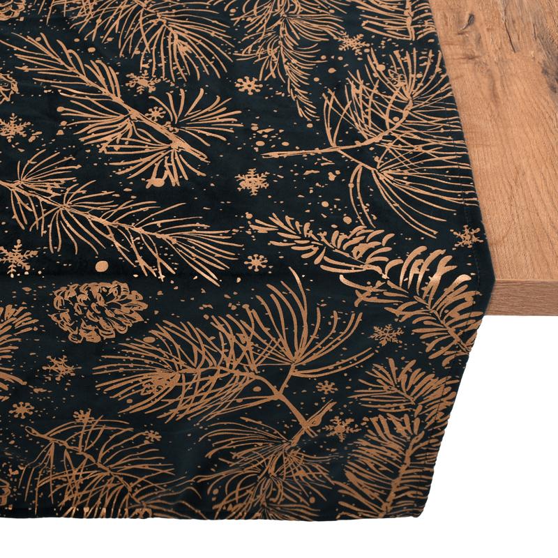 Διακοσμητική Χριστουγεννιάτικη Τραβέρσα Fl286 Μπλε Με Χρυσό 40X140Εκ Fylliana 