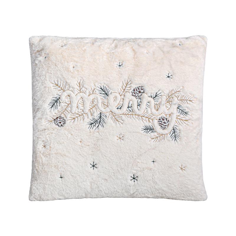 Διακοσμητικό Χριστουγεννιάτικο Μαξιλάρι Fl006 Λευκό 45X45X5Εκ Fylliana 
