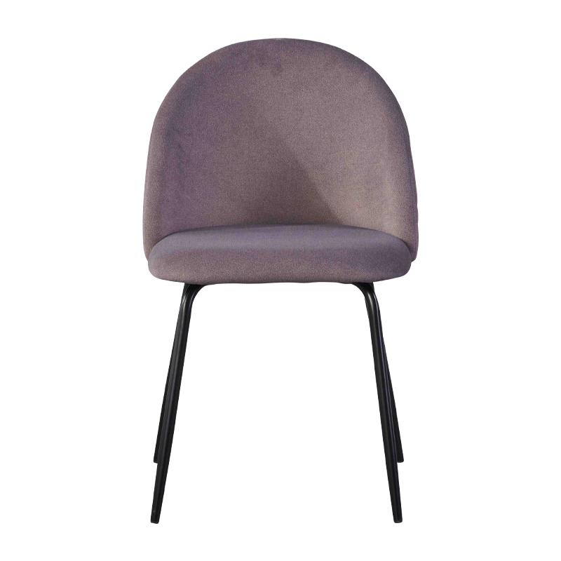 Καρεκλά Τραπεζαρίας Fylliana 200 Γκρι Βελούδο Ύφασμα Με Μεταλλικά Ποδιά 51X52 , 5X82 , 5Εκ