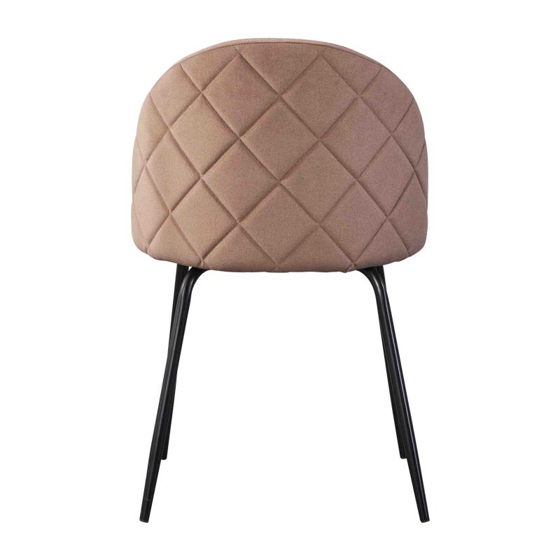 Καρεκλά Τραπεζαρίας Fylliana 200 Καφέ Βελούδο Ύφασμα Με Μεταλλικά Ποδιά 51X52 , 5X82 , 5Εκ