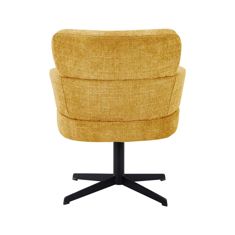 Περιστρεφόμενη Πολυθρόνα Fl096 Μουσταρδί Ύφασμα Με Μαύρη Μεταλλική Βάση 70X74X89Εκ Fylliana 