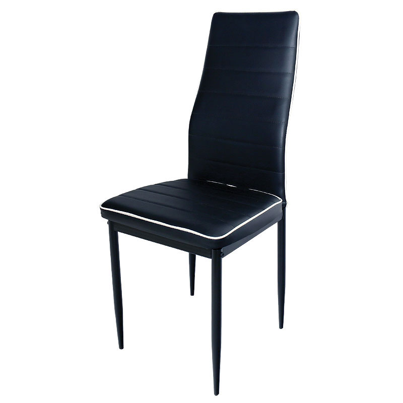 Καρέκλα μαύρη δερματίνη C-001       42x43x97εκ