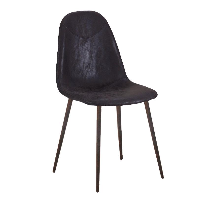 Καρέκλα A336 Σκούρο Καφέ με Μαύρα Πόδια 52x44x85εκ