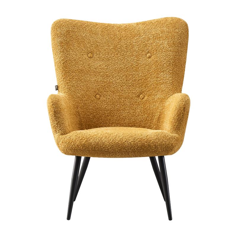 Πολυθρόνα Fylliana C-06 Με Μεταλλικά Ποδιά Και Κίτρινο Χρώμα Υφάσματος 80X75X97Εκ