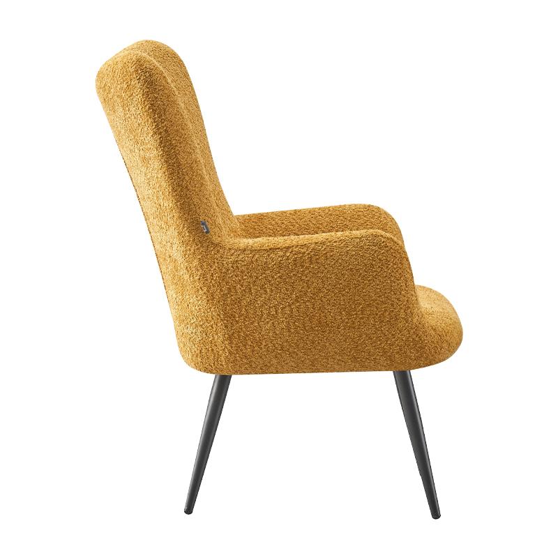 Πολυθρόνα Fylliana C-06 Με Μεταλλικά Ποδιά Και Κίτρινο Χρώμα Υφάσματος 80X75X97Εκ