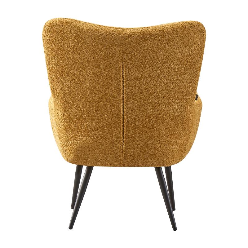 Πολυθρόνα Fylliana C-06 Με Μεταλλικά Ποδιά Και Κίτρινο Χρώμα Υφάσματος 80X75X97Εκ