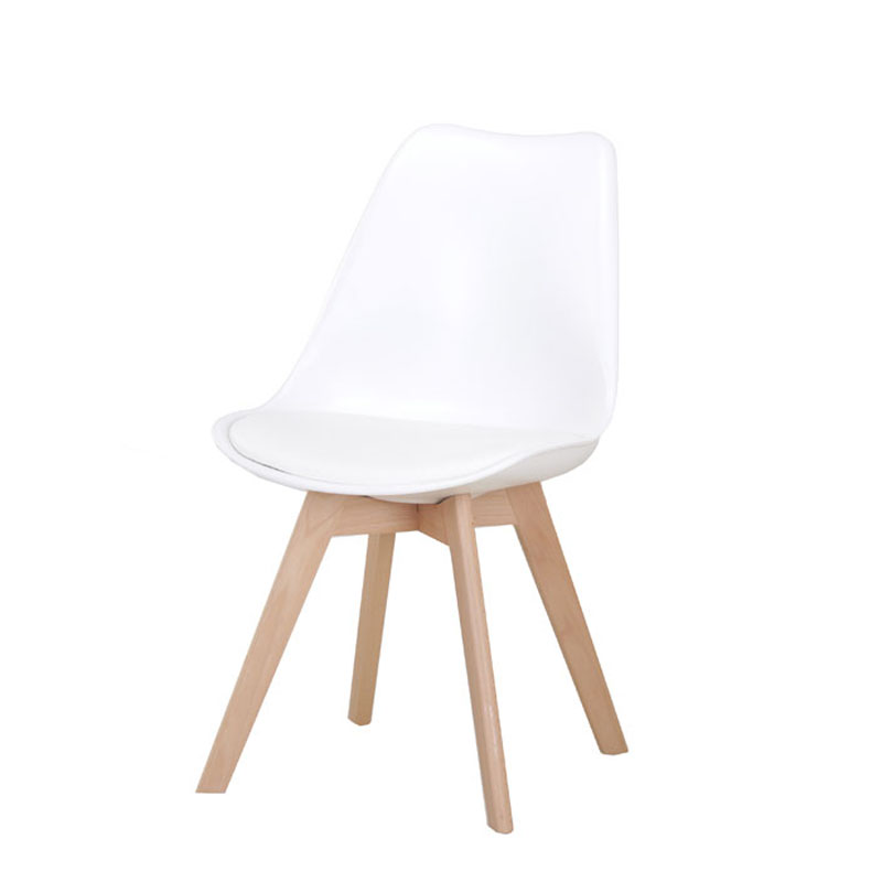 Καρέκλα Τραπεζαρίας Urban Λευκό Κάθισμα Με Δερματίνη Με Ξύλινα Πόδια 53x49x82εκ