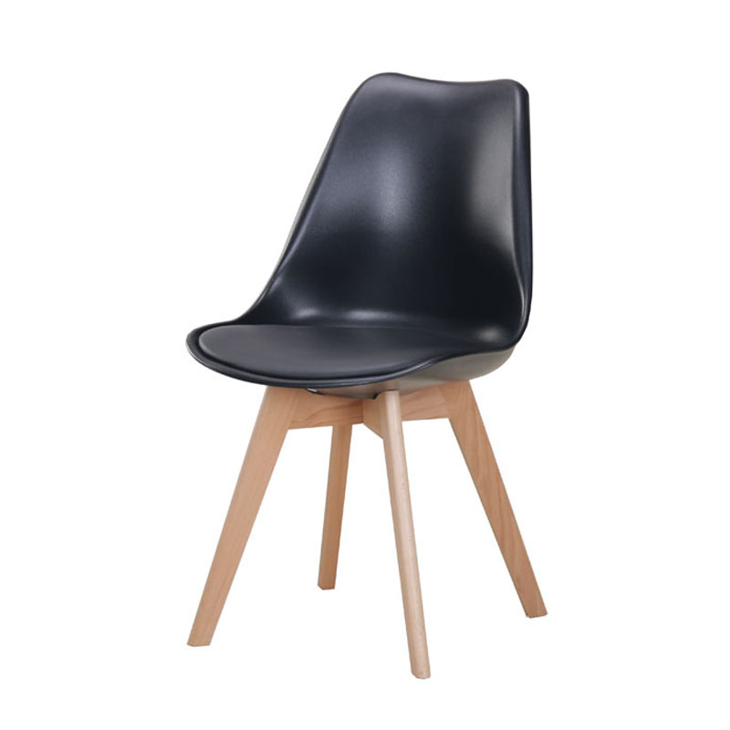 Καρέκλα Τραπεζαρίας Urban Μαύρο Κάθισμα Με Δερματίνη Με Ξύλινα Πόδια 53x49x82εκ