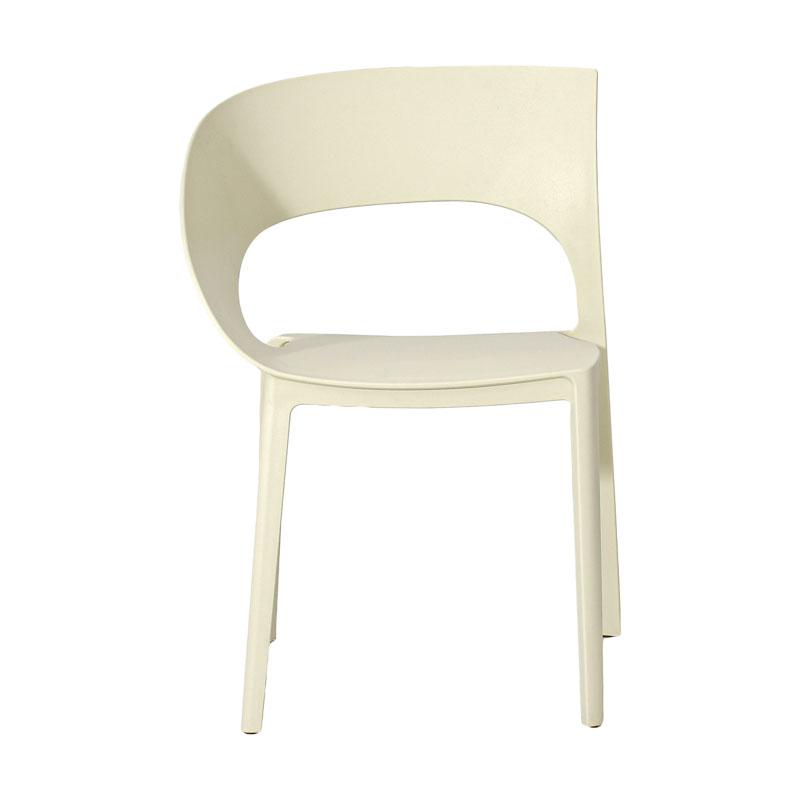 Καρέκλα Κήπου Από Πολυπροπυλένιο FL870 Με UV Προστασία Λευκό Χρώμα 54x60x83 εκ Fylliana