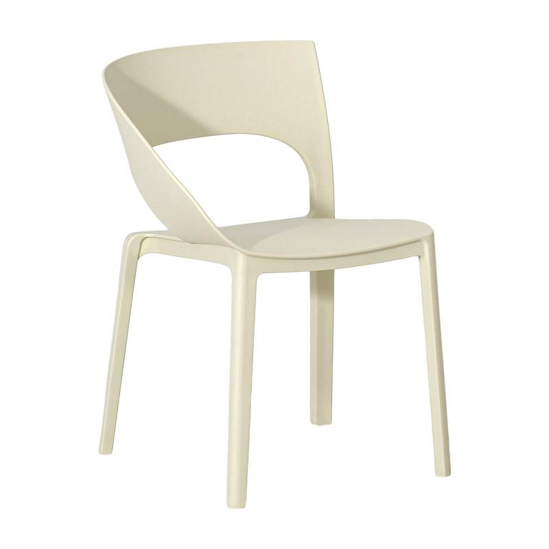 Καρέκλα Κήπου Από Πολυπροπυλένιο FL870 Με UV Προστασία Λευκό Χρώμα 54x60x83 εκ Fylliana