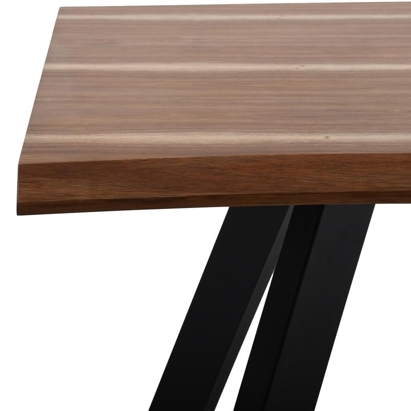 Τραπέζι Τραπεζαρίας Mdf Με Καπλαμά Ακακίας Φυσικό Χρώμα 180x90x75Εκ Fylliana 