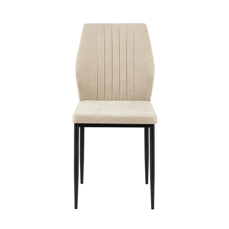 Καρέκλα Τραπεζαρίας Fl25410 Μπεζ Χρώμα Ύφασμα Με Μαύρα Μεταλλικά Πόδια 42X58X87 εκ Fylliana