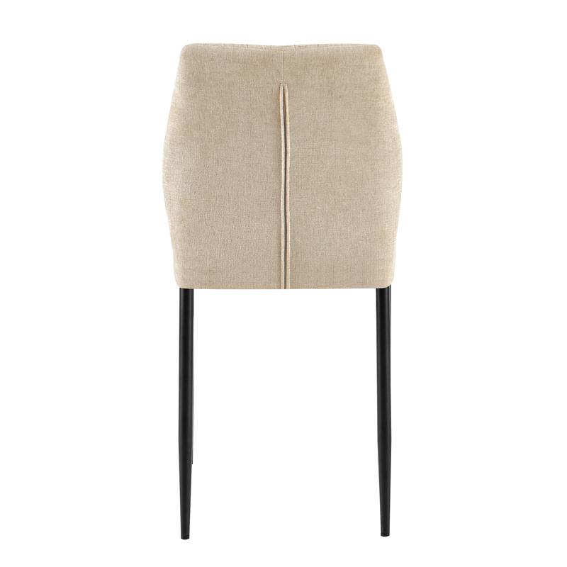Καρέκλα Τραπεζαρίας Fl25410 Μπεζ Χρώμα Ύφασμα Με Μαύρα Μεταλλικά Πόδια 42X58X87 εκ Fylliana