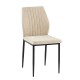 Καρέκλα Τραπεζαρίας Fl25410 Μπεζ Χρώμα Ύφασμα Με Μαύρα Μεταλλικά Πόδια 42X58X87 εκ Fylliana