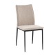 Καρέκλα Τραπεζαρίας Fl25414 Μπεζ - Καφέ Χρώμα Ύφασμα Με Μαύρα Μεταλλικά Πόδια 44x60x86Εκ Fylliana 