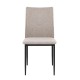 Καρέκλα Τραπεζαρίας Fl25414 Μπεζ - Καφέ Χρώμα Ύφασμα Με Μαύρα Μεταλλικά Πόδια 44x60x86Εκ Fylliana 