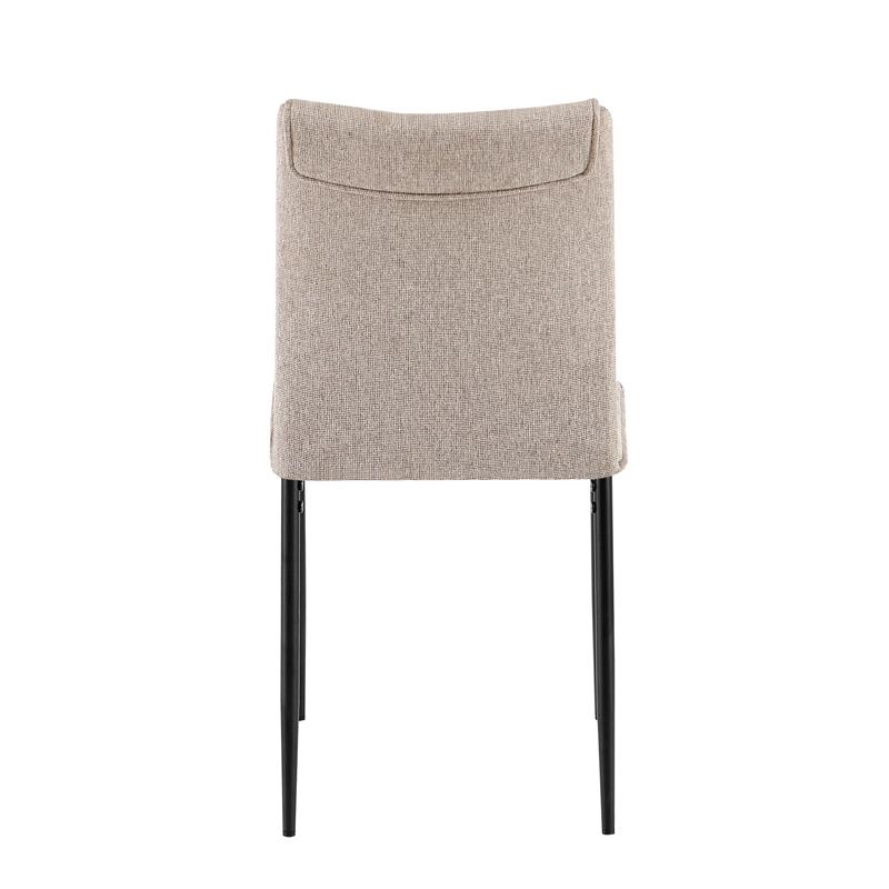 Καρέκλα Τραπεζαρίας Fl25414 Μπεζ - Καφέ Χρώμα Ύφασμα Με Μαύρα Μεταλλικά Πόδια 44x60x86Εκ Fylliana 