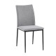 Καρέκλα Τραπεζαρίας Fl25414 Γκρι Ανοιχτό Χρώμα Ύφασμα Με Μαύρα Μεταλλικά Πόδια 44x60x86Εκ Fylliana 