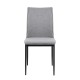 Καρέκλα Τραπεζαρίας Fl25414 Γκρι Ανοιχτό Χρώμα Ύφασμα Με Μαύρα Μεταλλικά Πόδια 44x60x86Εκ Fylliana 