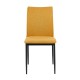 Καρέκλα Τραπεζαρίας Fl25414 Μουσταρδί Χρώμα Ύφασμα Με Μαύρα Μεταλλικά Πόδια 44x60x86Εκ Fylliana 
