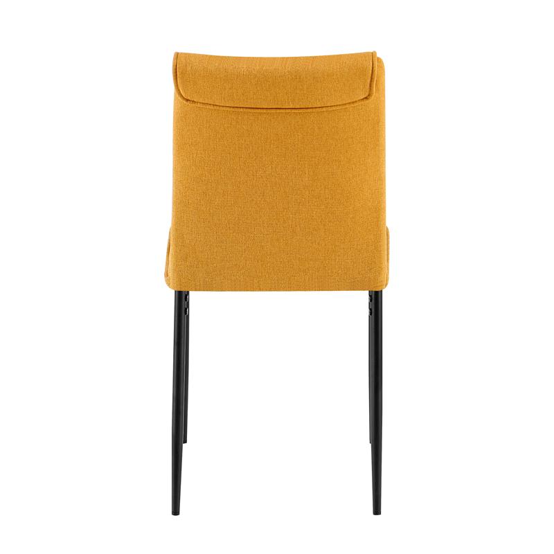 Καρέκλα Τραπεζαρίας Fl25414 Μουσταρδί Χρώμα Ύφασμα Με Μαύρα Μεταλλικά Πόδια 44x60x86Εκ Fylliana 