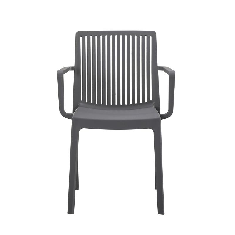 Καρέκλα Κήπου Από Πολυπροπυλένιο "Emma" Με UV Προστασία Σκούρο Γκρι Χρώμα 55x56x82 εκ Fylliana