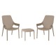 Σετ 2 Καρέκλες Κήπου Και Τραπεζάκι “Selavia” Με Uv Προστασία Taupe Χρώμα Fylliana 