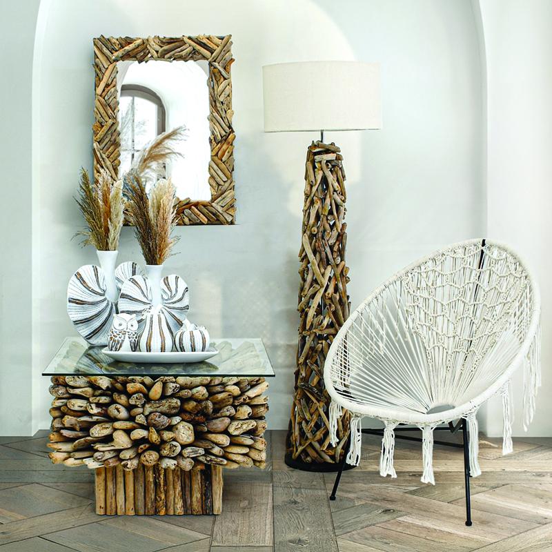 Πολυθρόνα Κήπου Macrame Fylliana Havvana Μπεζ Χρώμα 72x92x86Εκ