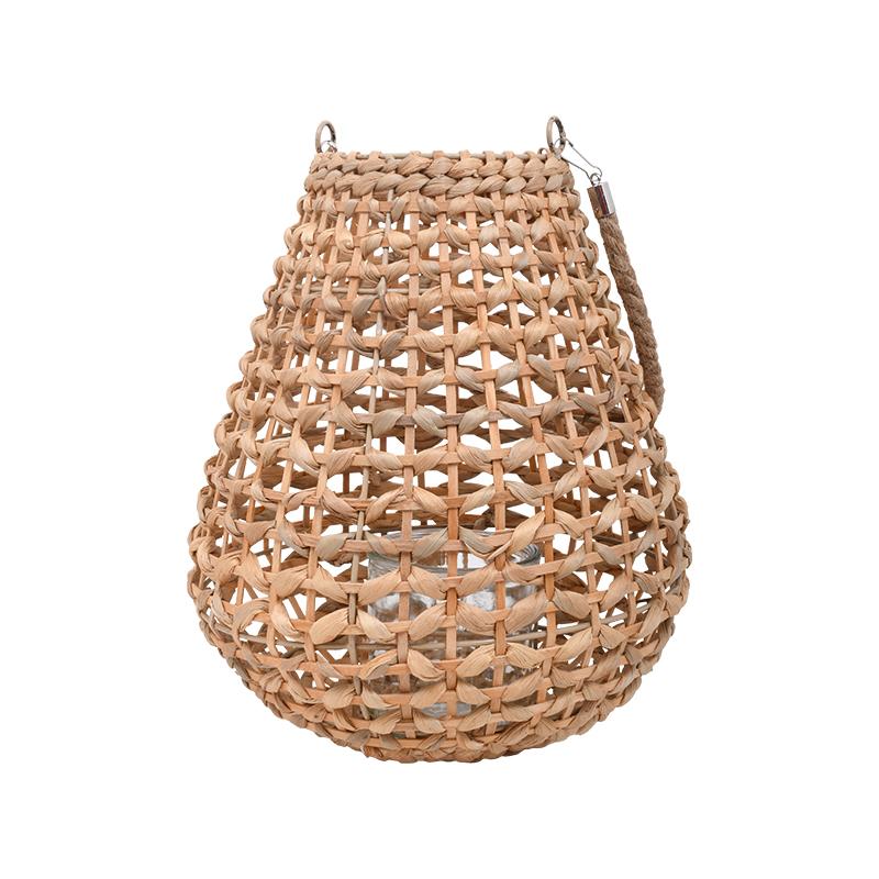 Φανάρι Ψάθινο Fylliana Boho Fl017 Φυσικό Χρώμα 28x31Εκ