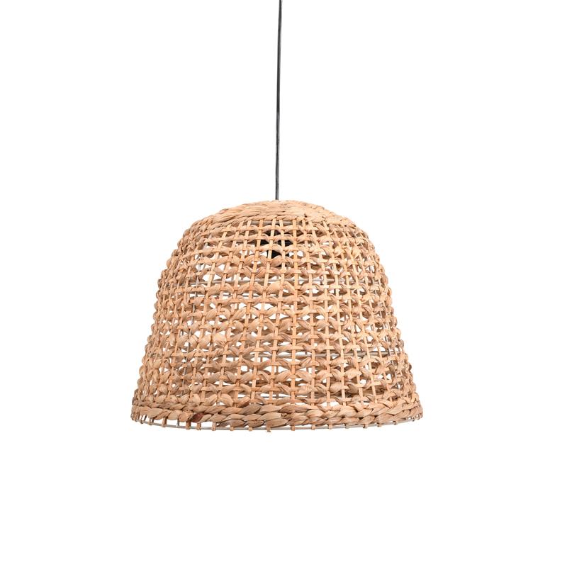 Φωτιστικό Οροφής Μονόφωτο Ψάθινο Boho Fl021 Φυσικό Χρώμα 48X35Εκ Fylliana 