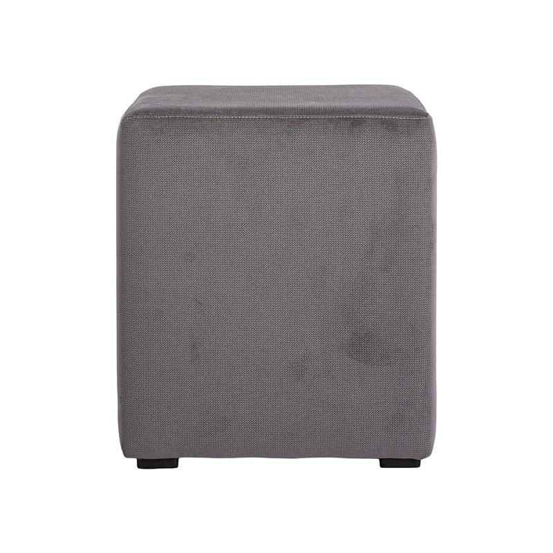 Ταμπουρέ-Σκαμπό Τετράγωνο Boxy Γκρι Χρώμα 35x35x41εκ Fylliana 