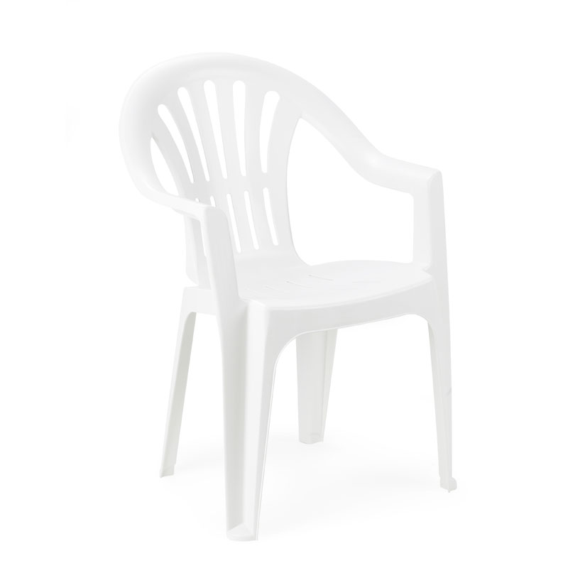 Πολυθρόνα Λευκή πλαστική "Kona" 55x53.5x82εκ