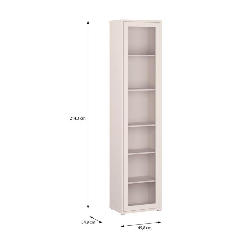 Βιτρίνα Με 1 Πόρτα Alice Sand Χρώμα 50X35X215Εκ