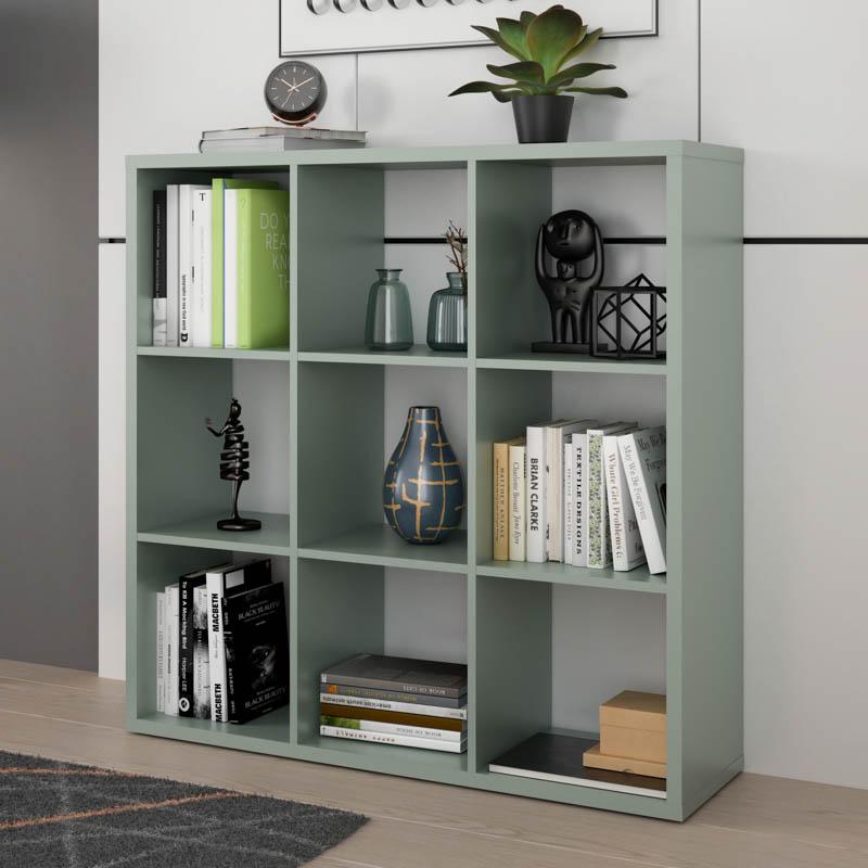 Βιβλιοθήκη Montaro Sage Χρώμα 107X33X107Εκ Fylliana 