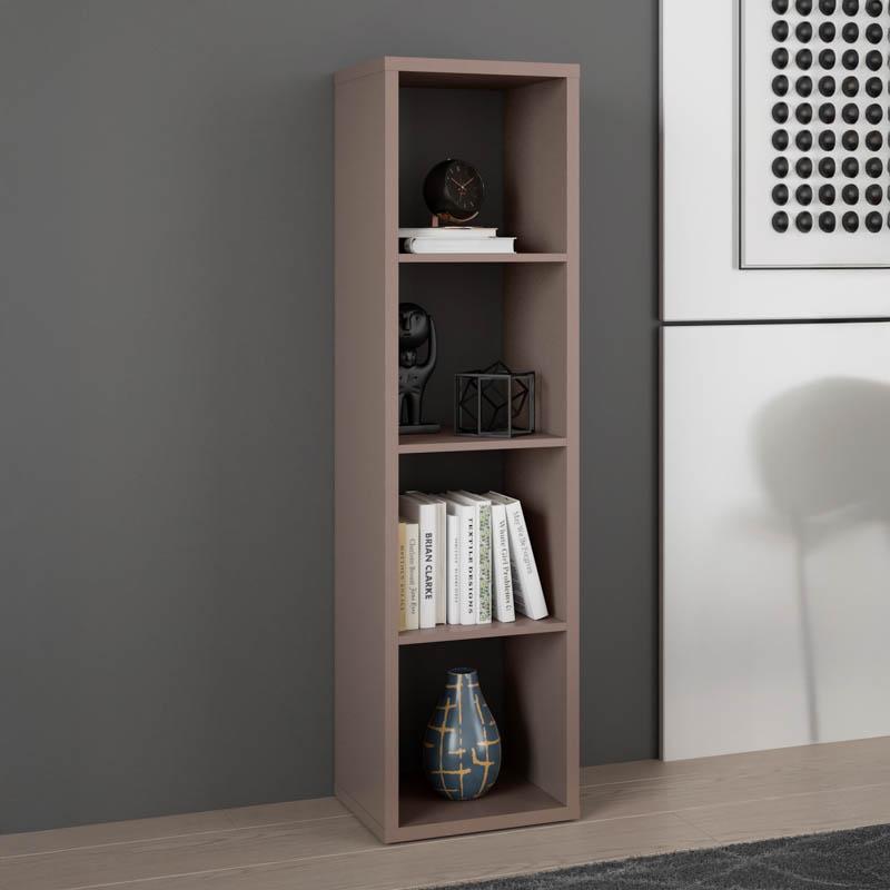 Βιβλιοθήκη Montaro Terracotta Χρώμα 39x33x142Εκ Fylliana 