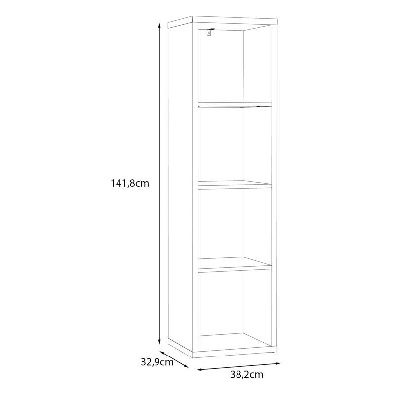 Βιβλιοθήκη Montaro Sage Χρώμα 39x33x142Εκ Fylliana 