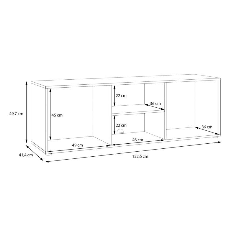 Έπιπλο Τηλεόρασης Aria Mauvella Oak Χρώμα 153X42X50Εκ Fylliana
