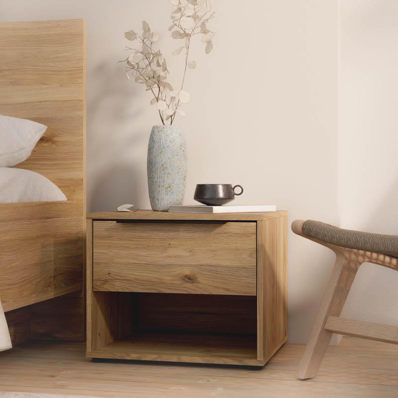 Κομοδίνο Aria Mauvella Oak Χρώμα 49X42X40Εκ Fylliana
