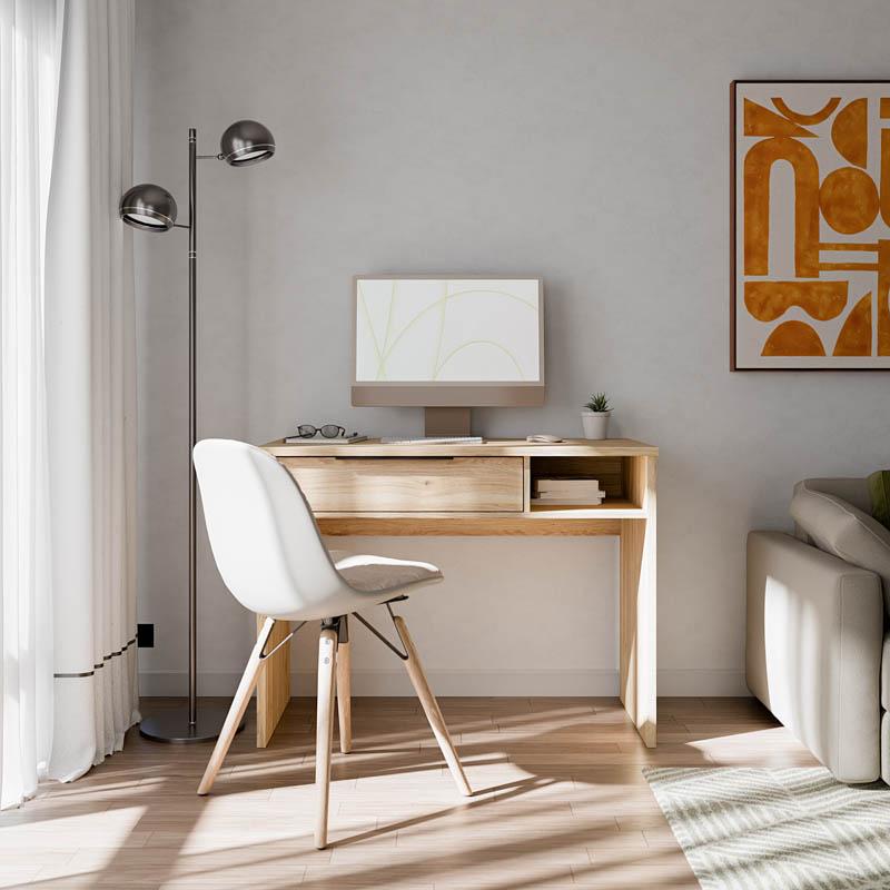 Γραφείο Aria Mauvella Χρώμα Oak 101x50x77Εκ Fylliana