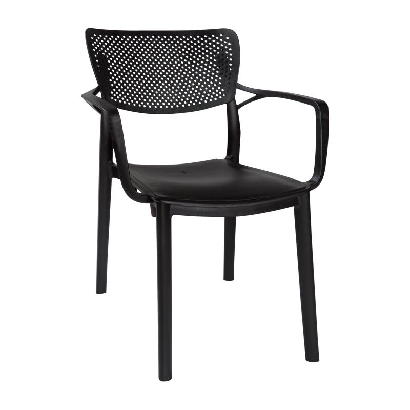 Καρέκλα Εξοχής Fylliana "Bellini" Μαύρη Πλαστική 54,5x53x84εκ