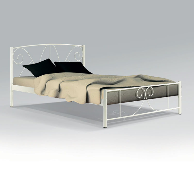Κρεβάτι Διπλό Μεταλλικό Μπεζ "Daniel" 140x200εκ