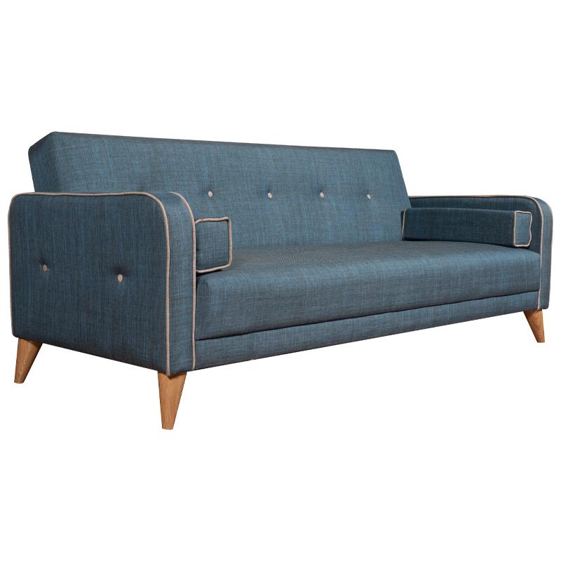 Καναπές Κρεβάτι Jericho Μπλε Με Μπεζ Σιρίτι 200x83x80 Fylliana