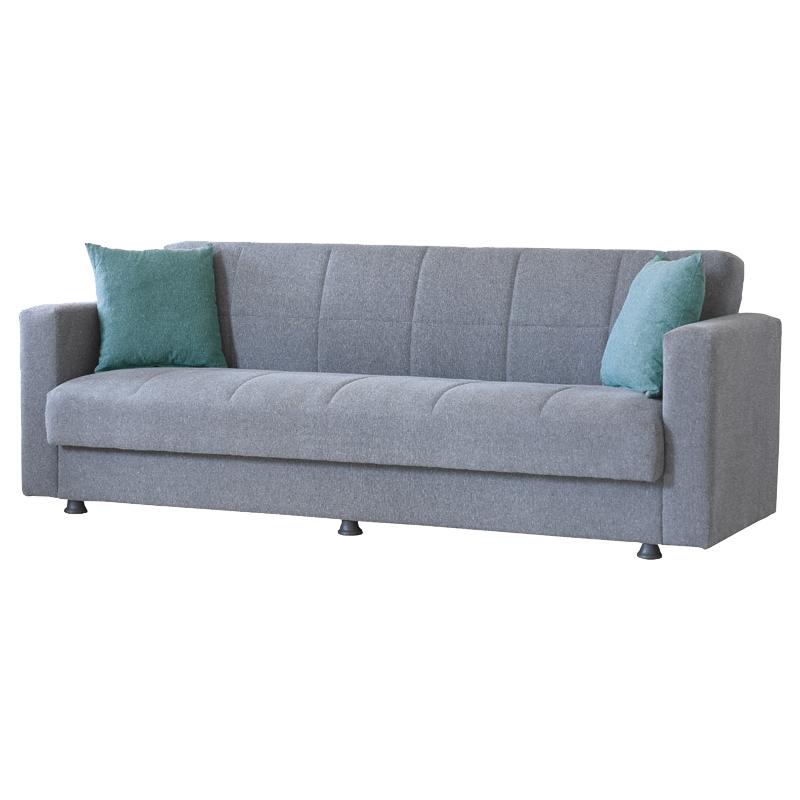 Καναπές/Κρεβάτι Τριθέσιος Με Αποθηκευτικό Χώρο 214x78x78εκ Destiny Γκρι Fylliana