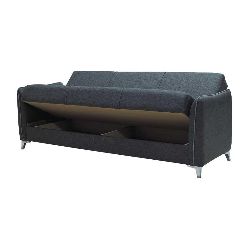 Καναπές  Κρεβάτι Τριθέσιος Torino Γκρι Με Αποθηκευτικό Χώρο 220x85x90 Fylliana