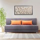 Καναπές/Κρεβάτι  3 θέσεων "new leon" Γκρι/Πορτοκαλί Ρίγα 190x85x83εκ
