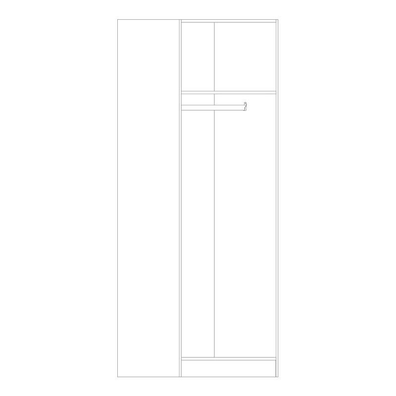 Ντουλάπα Δίφυλλη Prime Artisan 80x52x205cm